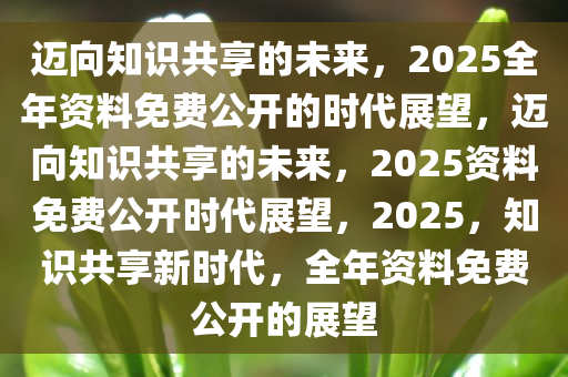 2025年资料免费大全,迈向知识共享的未来，2025年资料免费大全展望